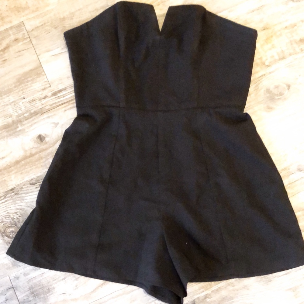 NBD Black Strapless Romper
